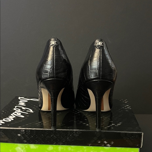 Sam Edelman Black Croc-Patterned Heels Size 6.5- NEVER WORN - Picture 6 of 7